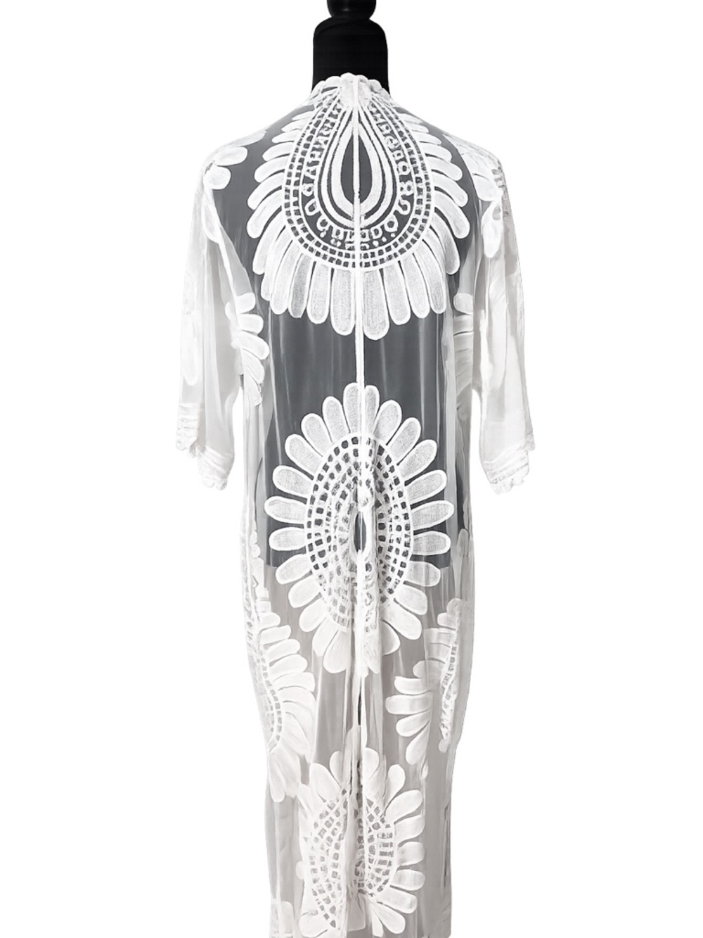Serene lily Sheer Lace Kimono Cover-Up - Picture 2 of 7
